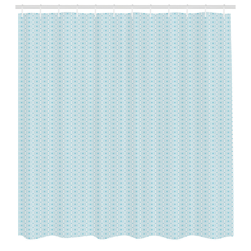 Geometrik Duş Perdesi Sade Tasarım Akdeniz Etkili Kareli Motif