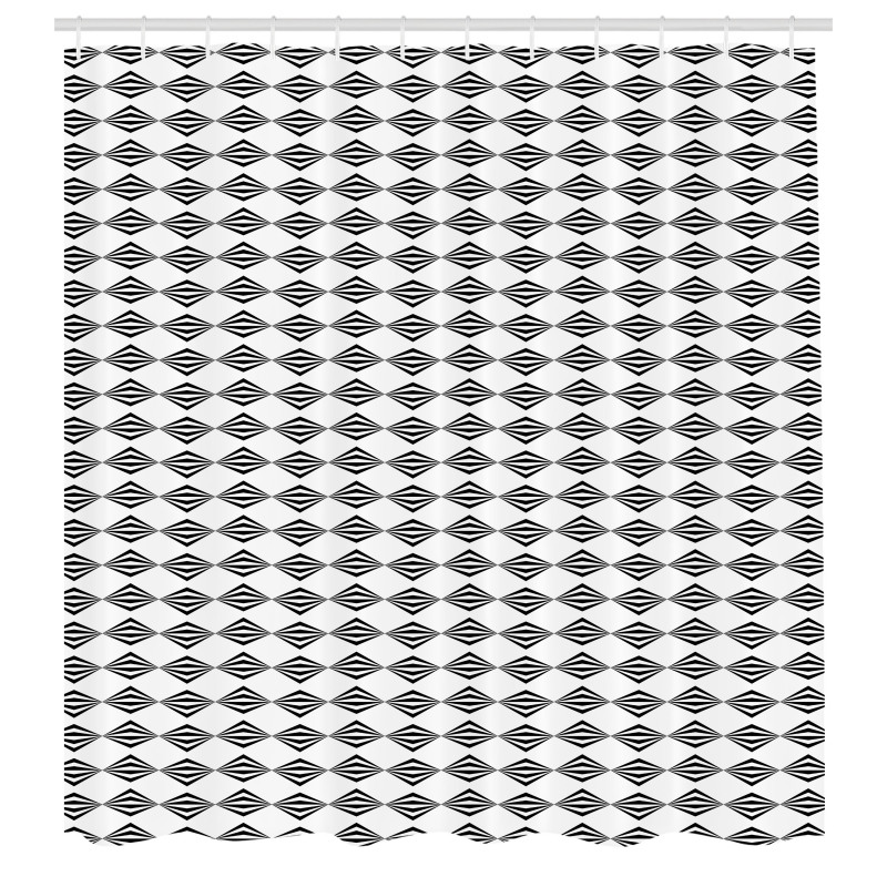 Geometrik Duş Perdesi İçi Çizgili Parlak Dörtgen Desen Çizimi