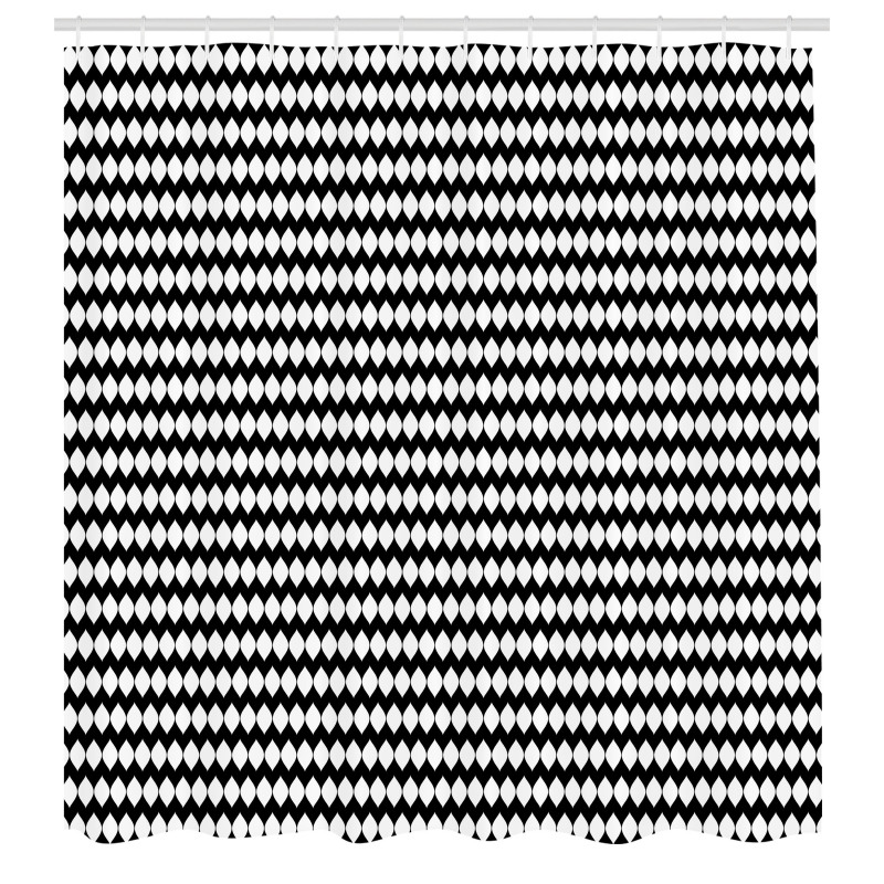 İllüzyon Duş Perdesi Parlak Kıvrımlı ve Geometrik File Desenler