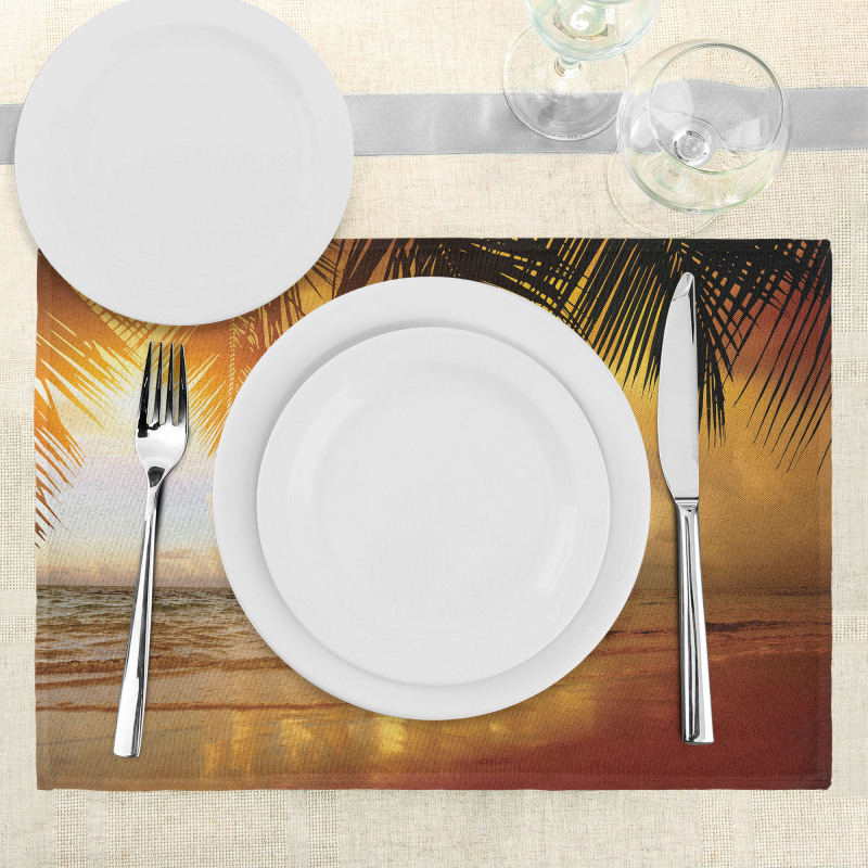 Sunset Caribbean Palms Place Mats