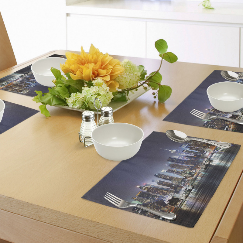 Manhattan Skyline at Night Place Mats