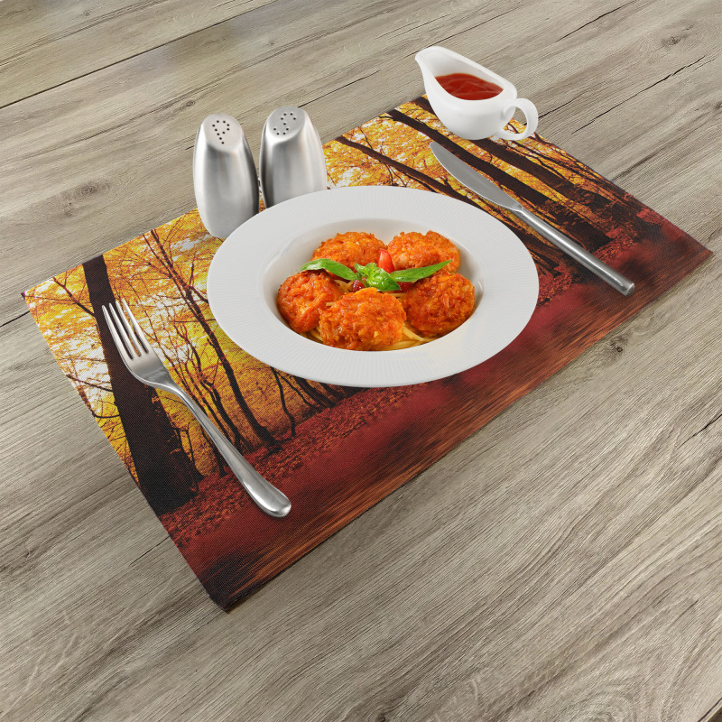 Autumn Forest Trees Place Mats