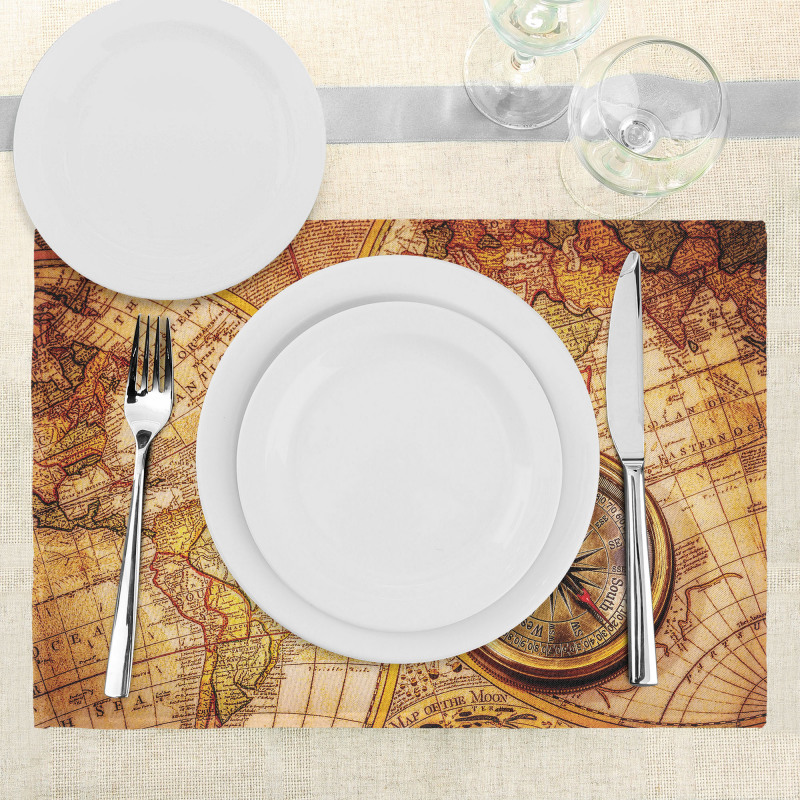 Old World Map Place Mats