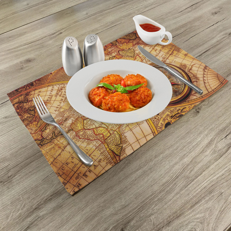 Old World Map Place Mats