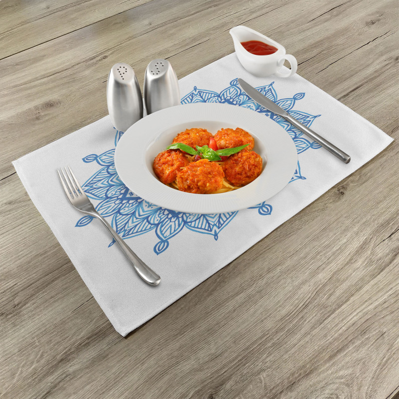 Ethnic Ornament Flower Place Mats