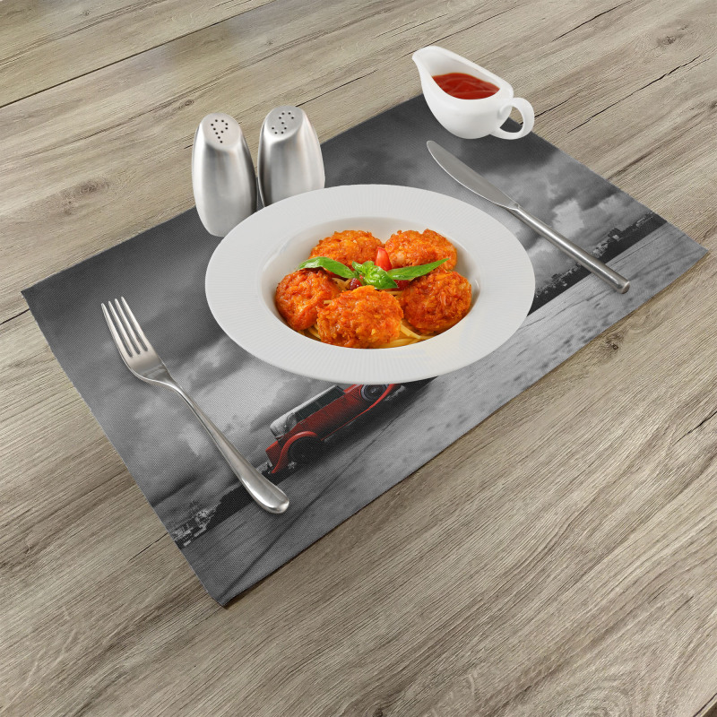 French Car Dark Clouds Place Mats