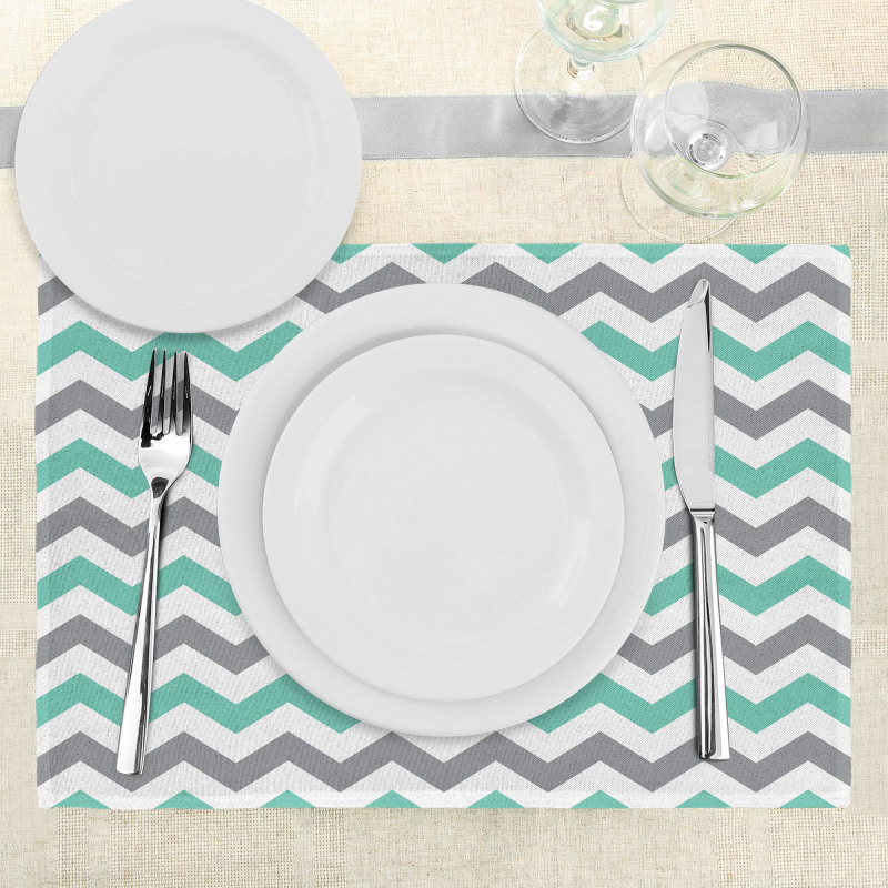 Geometric Wavy Zigzag Place Mats