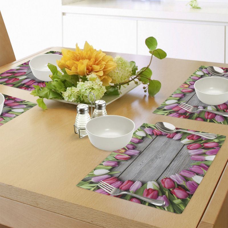 Frame of Fresh Tulips Place Mats