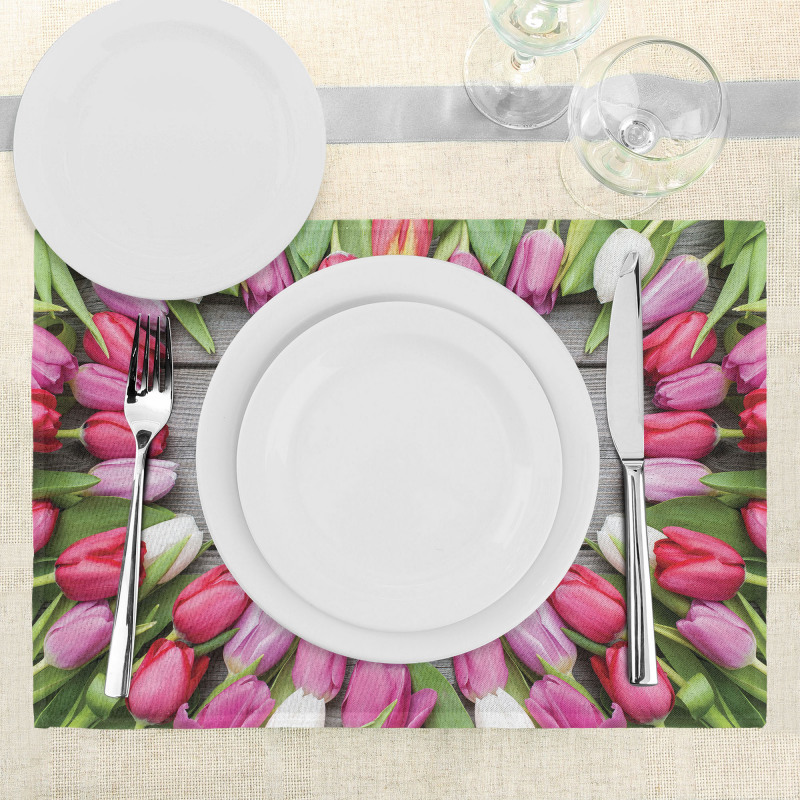 Frame of Fresh Tulips Place Mats