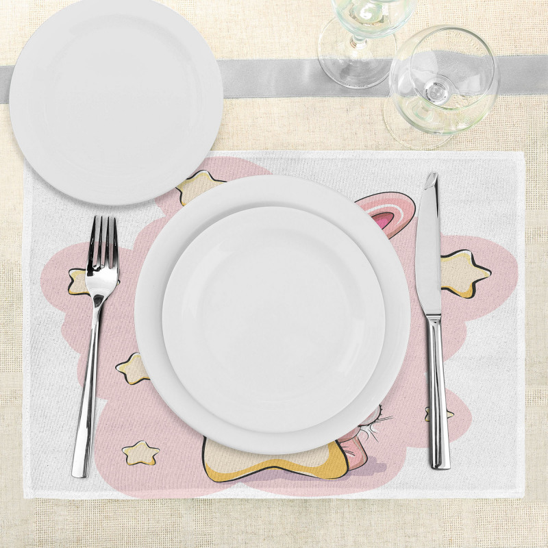 Rabbit Bunny with a Star Place Mats