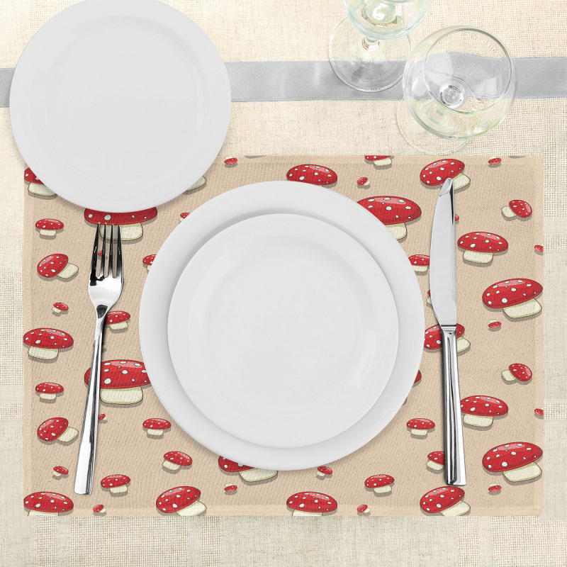 Cartoon Mushrooms Place Mats