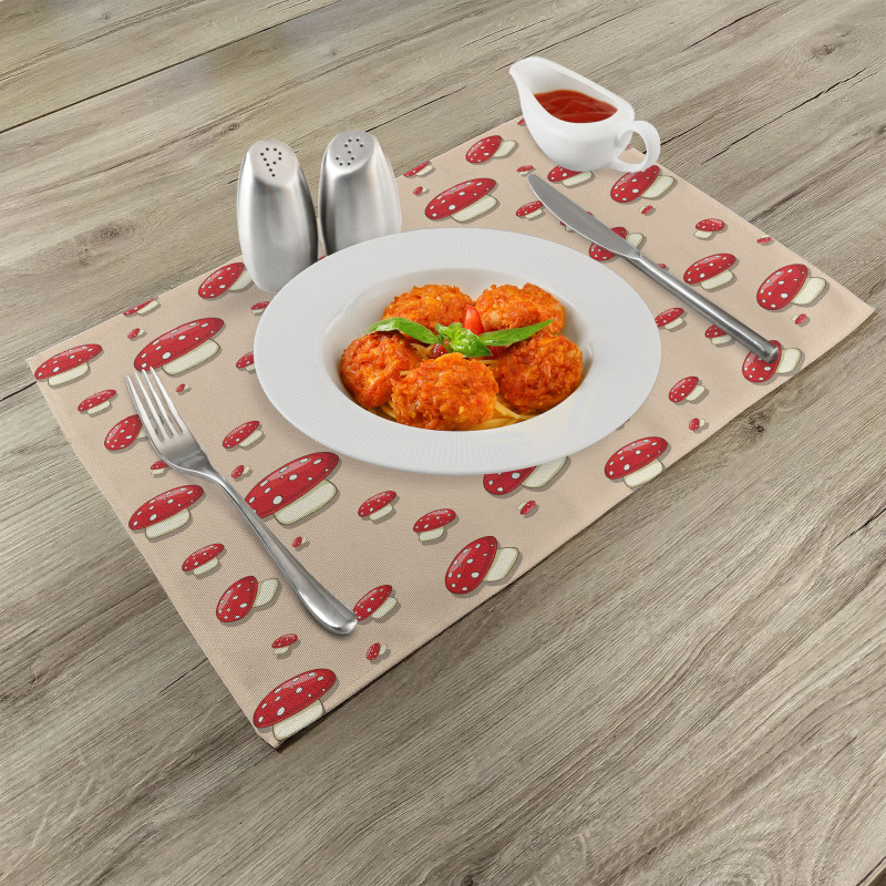 Cartoon Mushrooms Place Mats