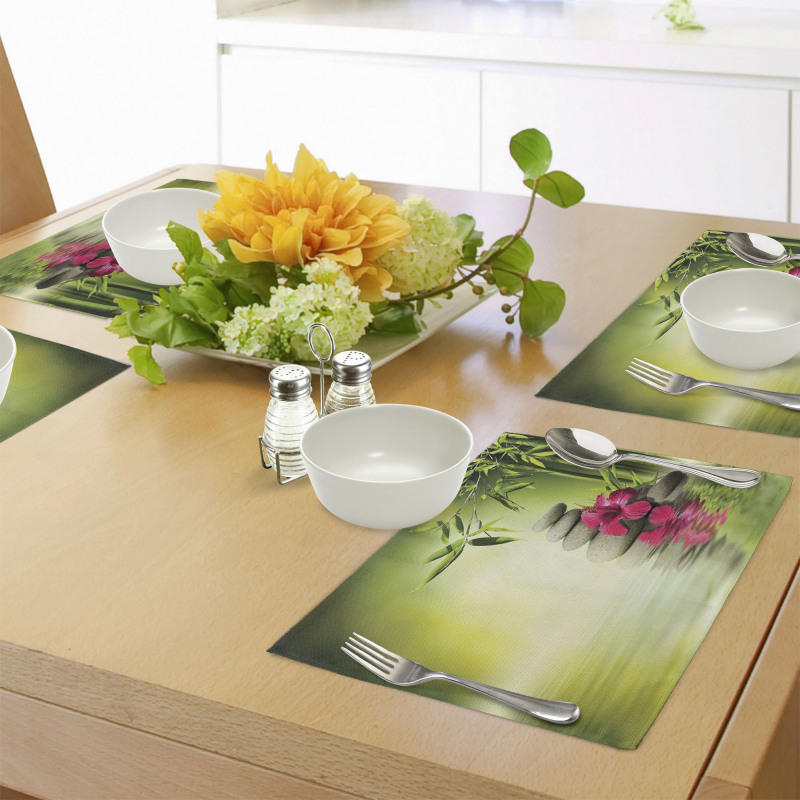 Stones Bamboo Leaves Place Mats