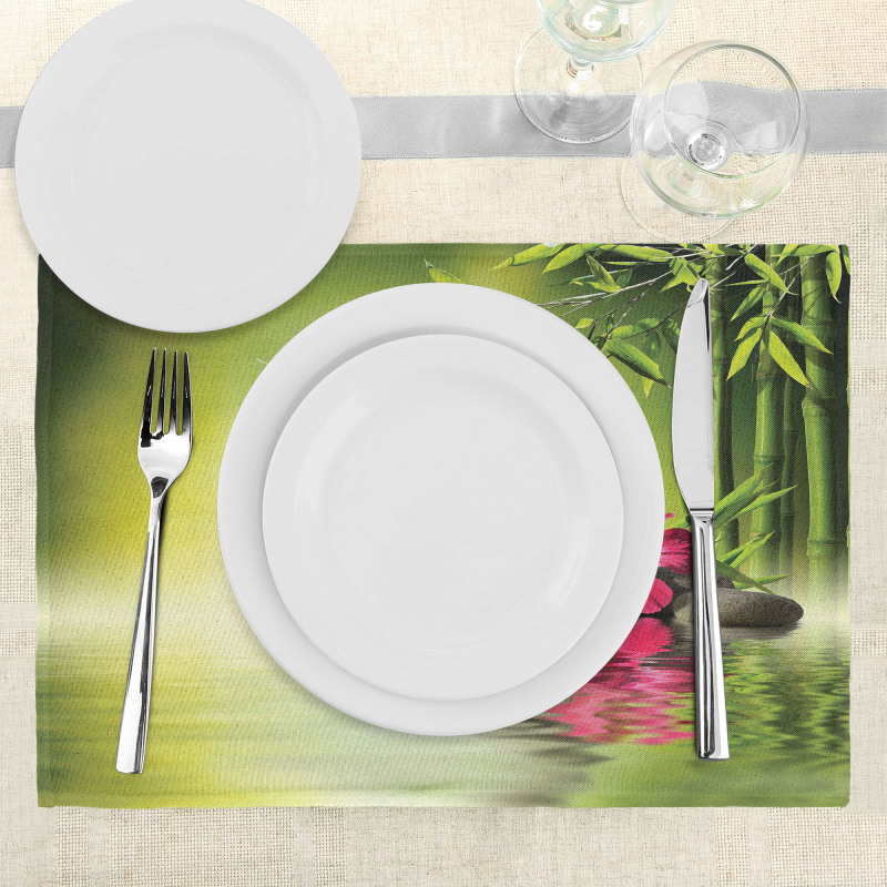 Stones Bamboo Leaves Place Mats