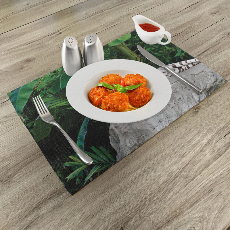 White Tiger in Jungle Place Mats