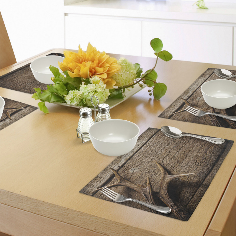 Wooden Deer Rustic Antler Place Mats