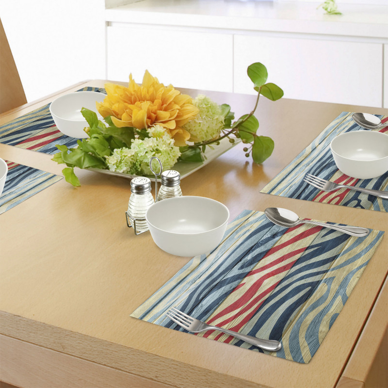 Country Zebra on Wood Place Mats