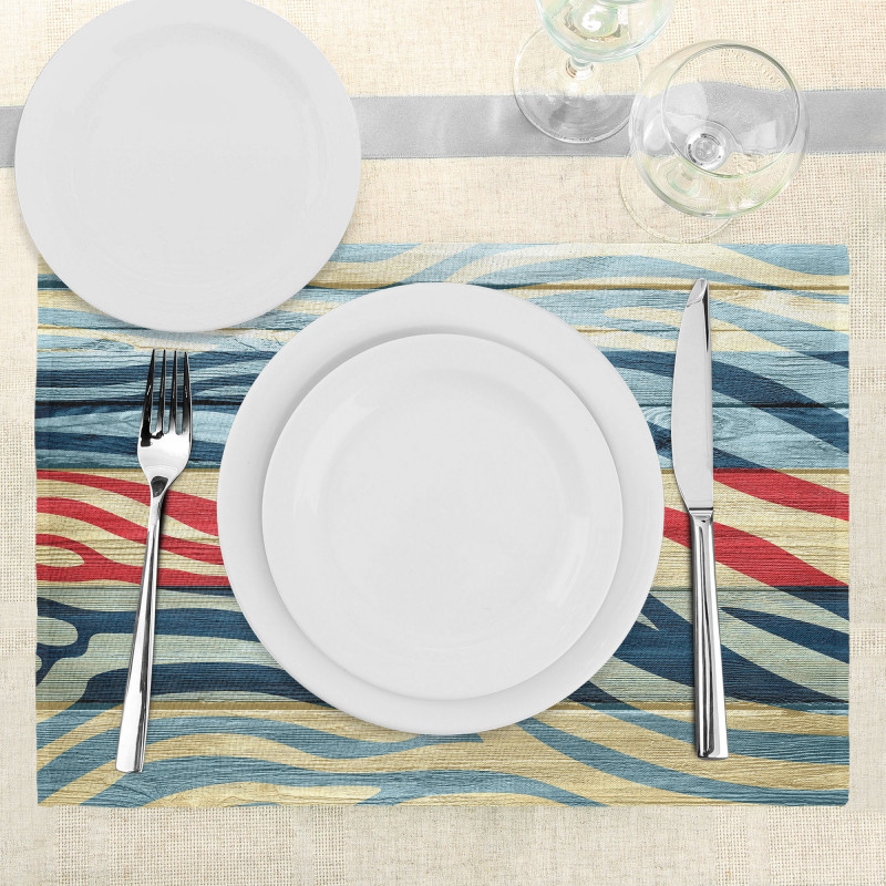 Country Zebra on Wood Place Mats