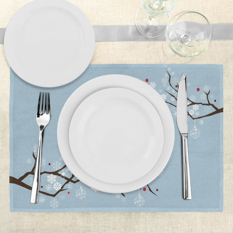 Snowflakes on Branches Place Mats