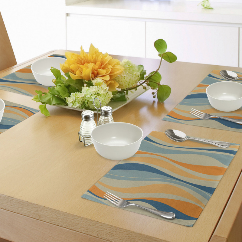 Retro Vibrant Stripes Place Mats