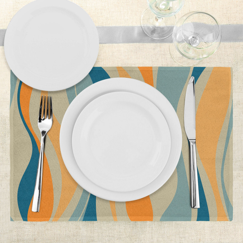 Retro Vibrant Stripes Place Mats