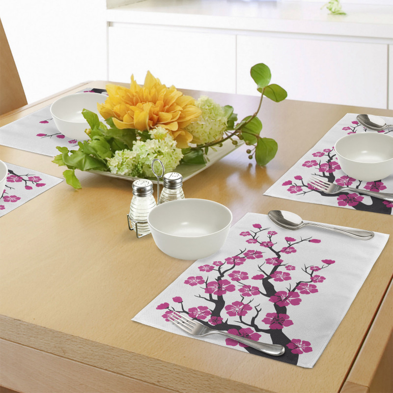 Floral Sakura Tree Place Mats