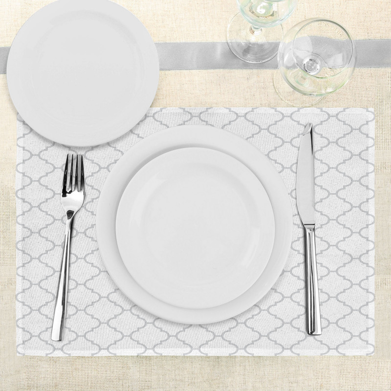 Monochrome Damask Pattern Place Mats