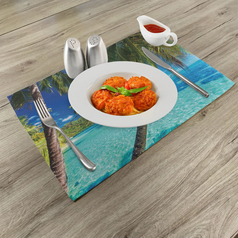 Palm Trees Sea Beach Place Mats