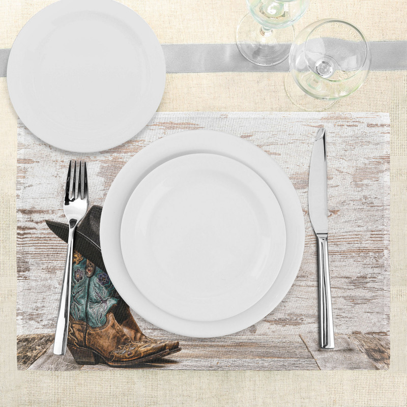 Rodeo Cowboy Grunge Hat Place Mats