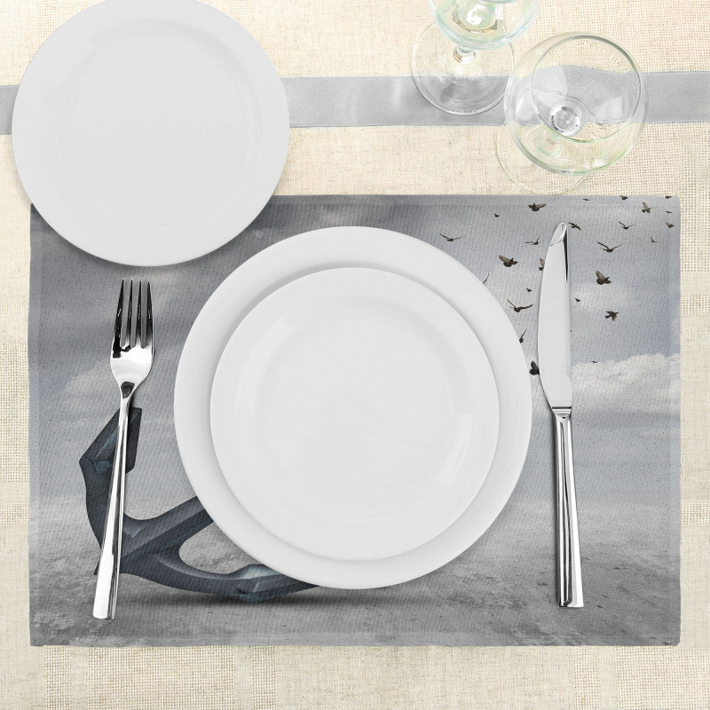 Flying Seagulls Grey Place Mats