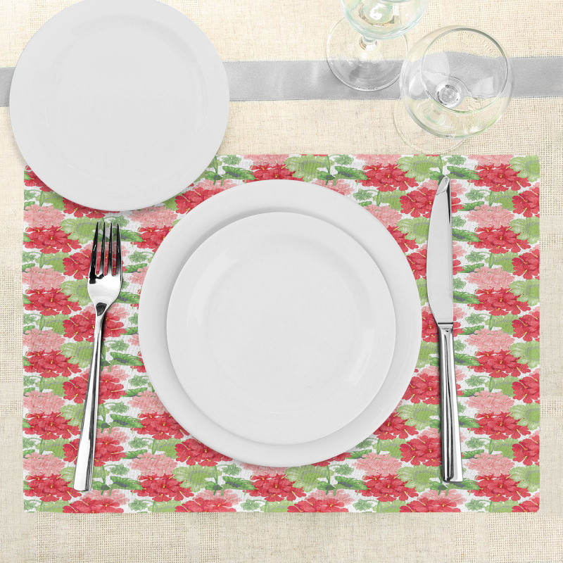 Flowers on Plain Back Place Mats