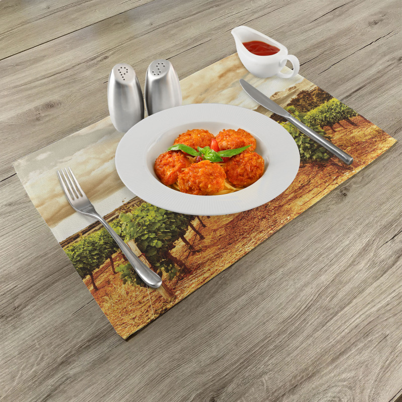 Cloudy Vineyard in Fall Place Mats