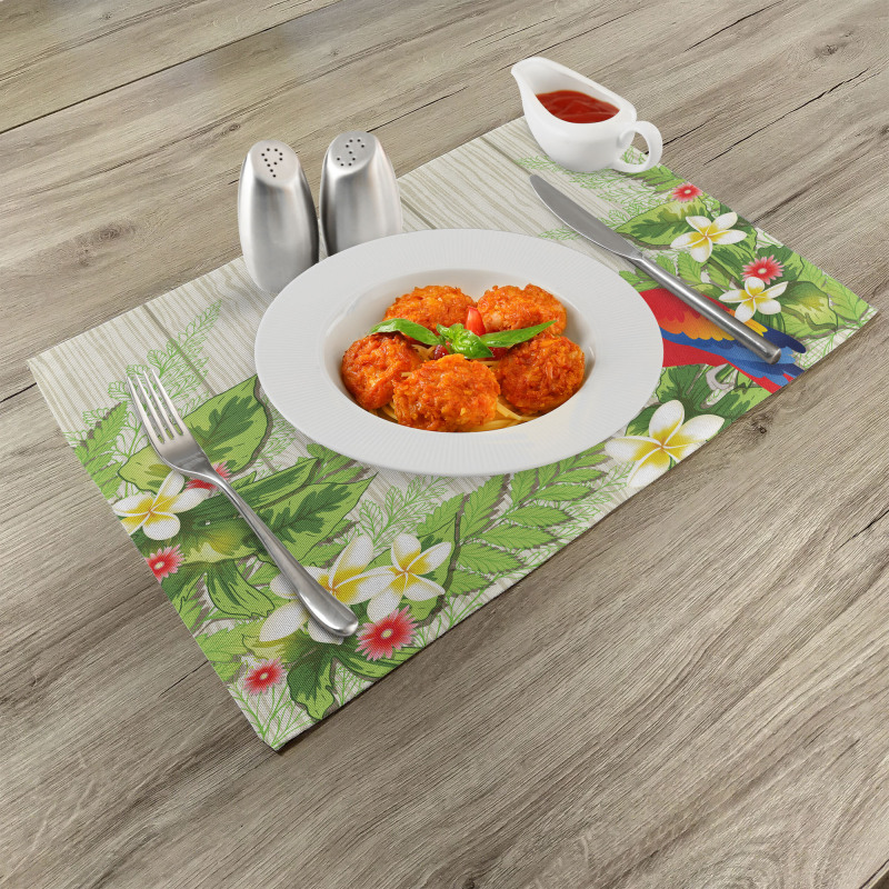 Flowers Parrot Place Mats