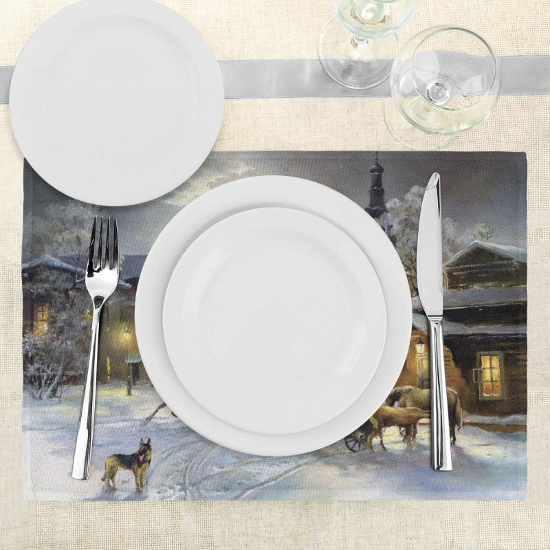 Winter Rural Landscape Place Mats