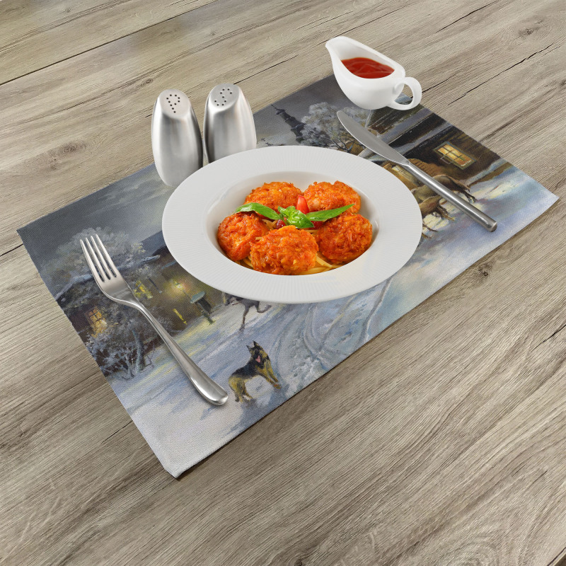 Winter Rural Landscape Place Mats