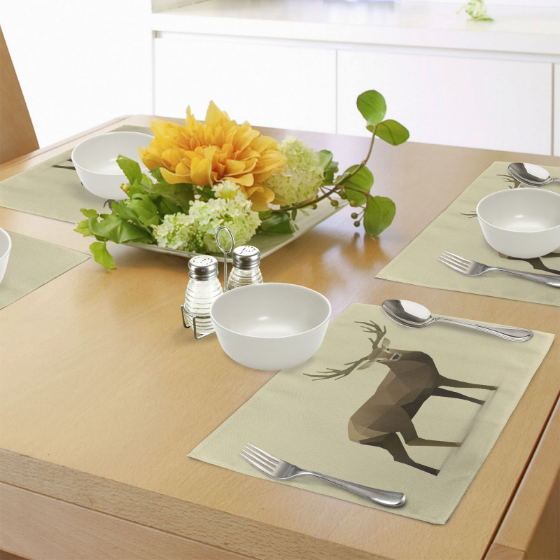 Geometric Deer Elk Graphic Place Mats