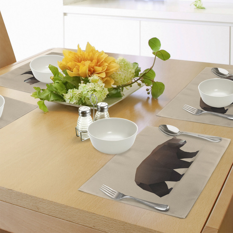 Modern Geometric Bear Art Place Mats