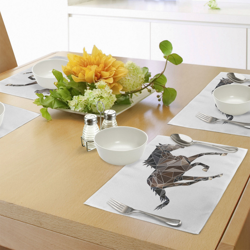 Brown Tones Triangle Horse Place Mats