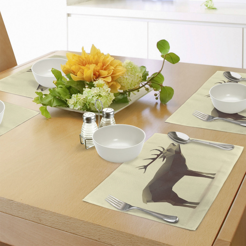 Geometric Elk Animal Art Place Mats