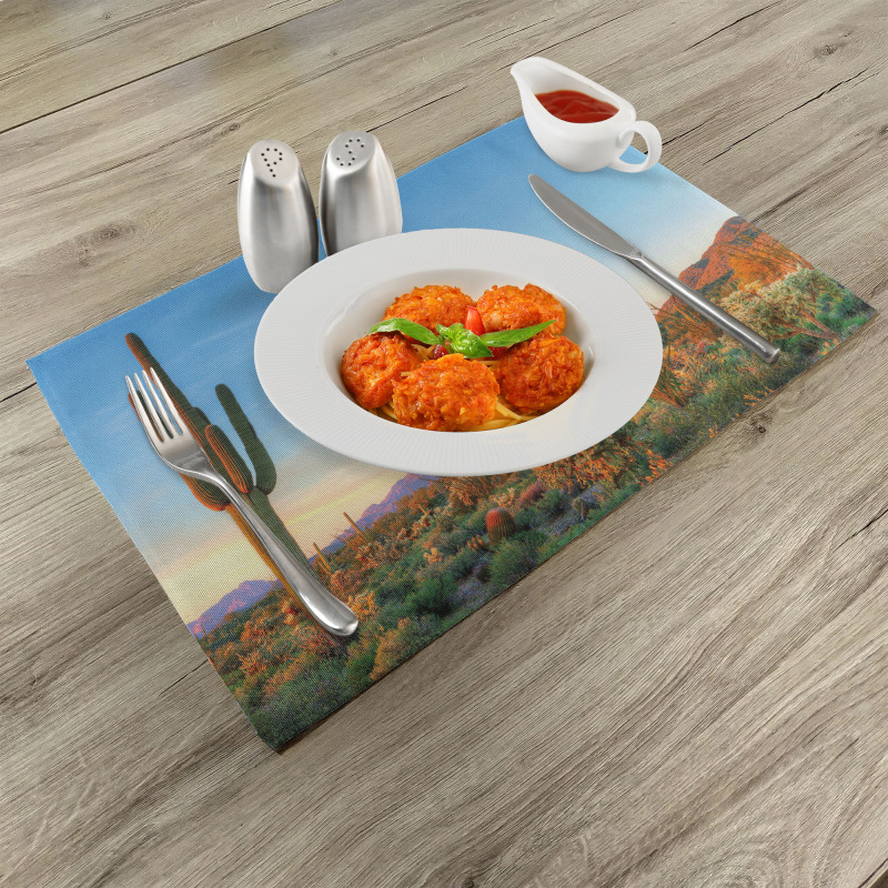 Sun in Desert Cactus Place Mats