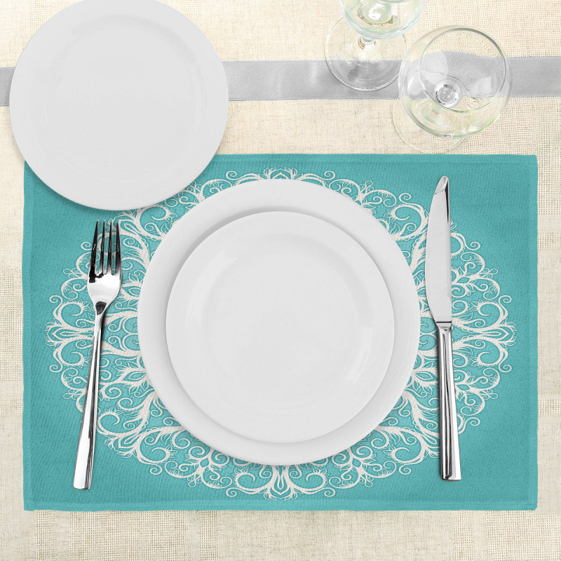 Symmetrical Floral Curves Place Mats