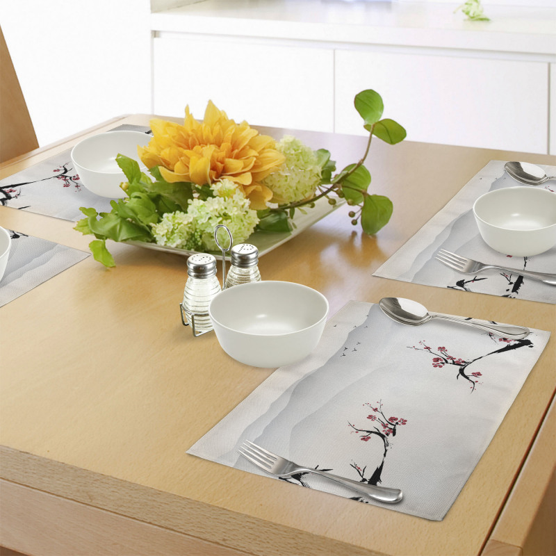 Sakura Flower and Gulls Place Mats