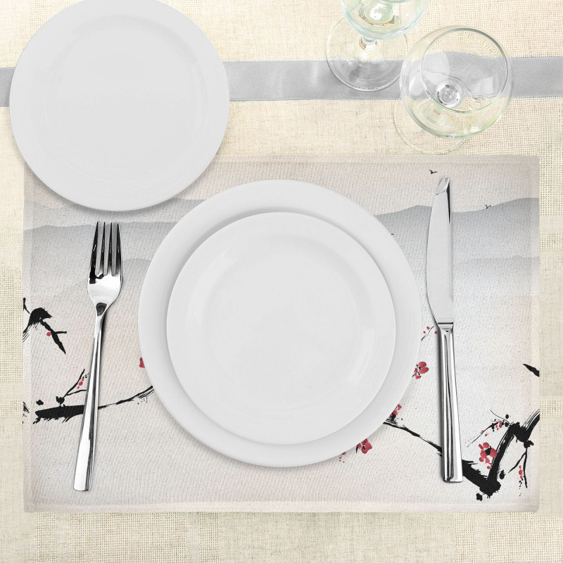 Sakura Flower and Gulls Place Mats