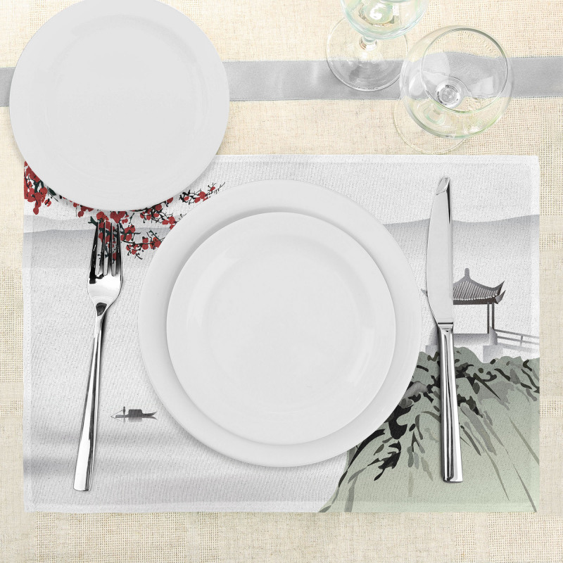 Cherry Blossoms and Boat Place Mats