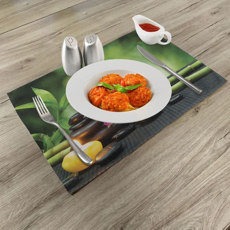 Orchid Bamboo Stems Place Mats