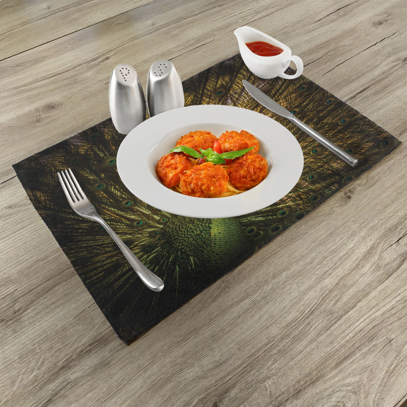 Exotic Dark Feathers Place Mats