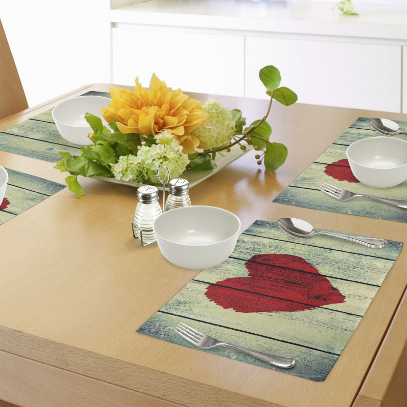 Heart Wooden Wall Place Mats