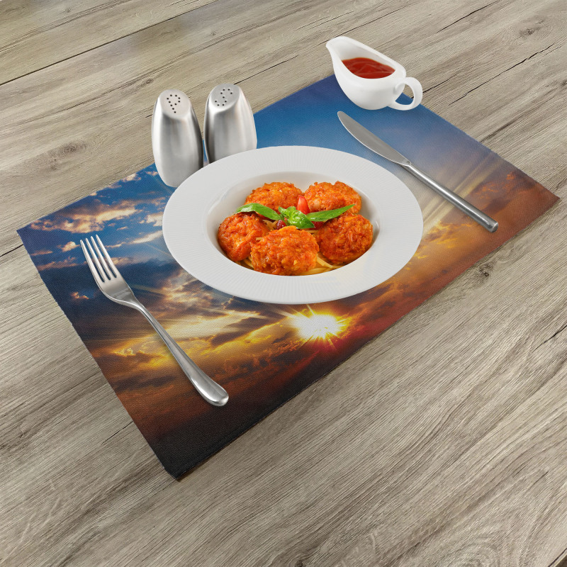 Sunbeams in Sky Scenery Place Mats