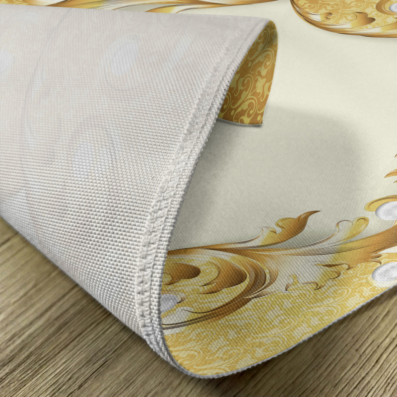 Golden Floral Ornament Place Mats