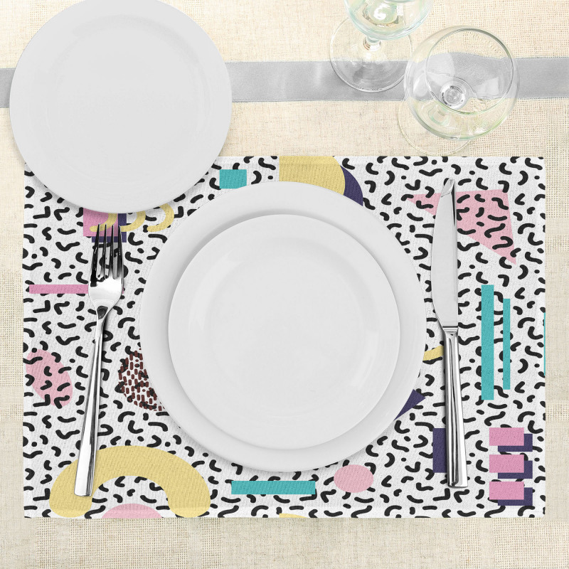 Retro Geometric Shapes Place Mats